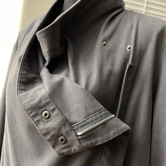 Vince Camuto Two Gray Washed Cotton Snap/Button/Zip Close Coat - New - Picture 9 of 12